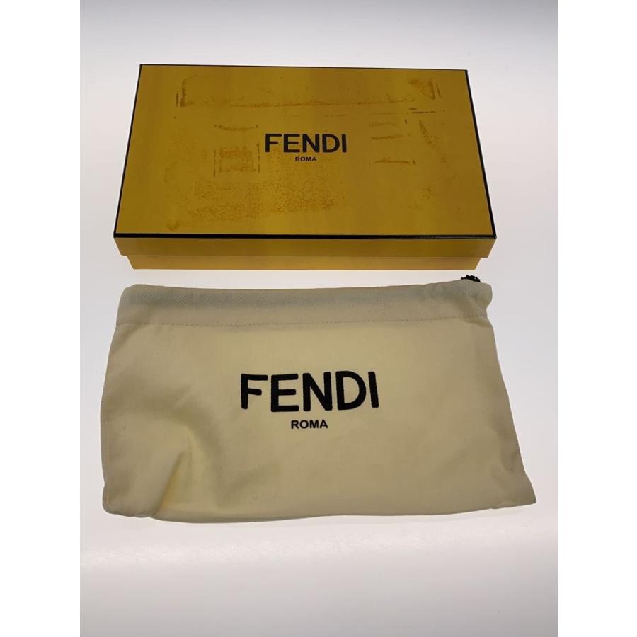 FENDI◇長財布/ラウンドファスナー/ロゴプレート/ズッカ柄/PVC/BRW/総