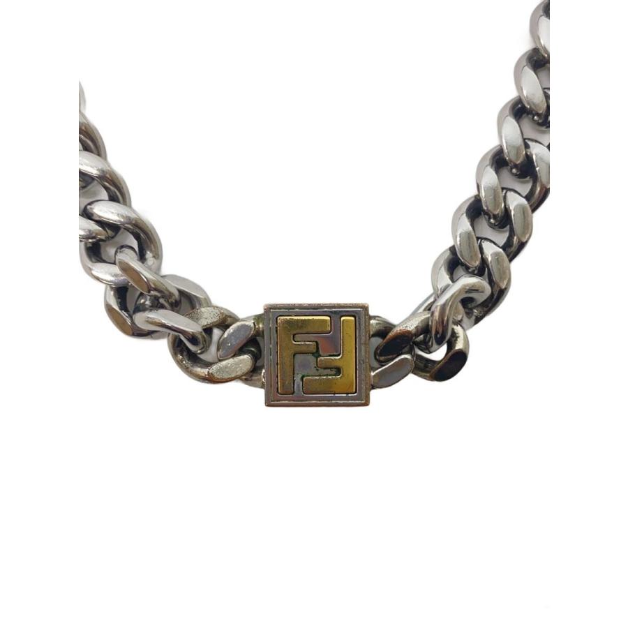 FENDI◇FFロゴ喜平ネックレス/--/SLV/トップ有/メンズ : セカンド