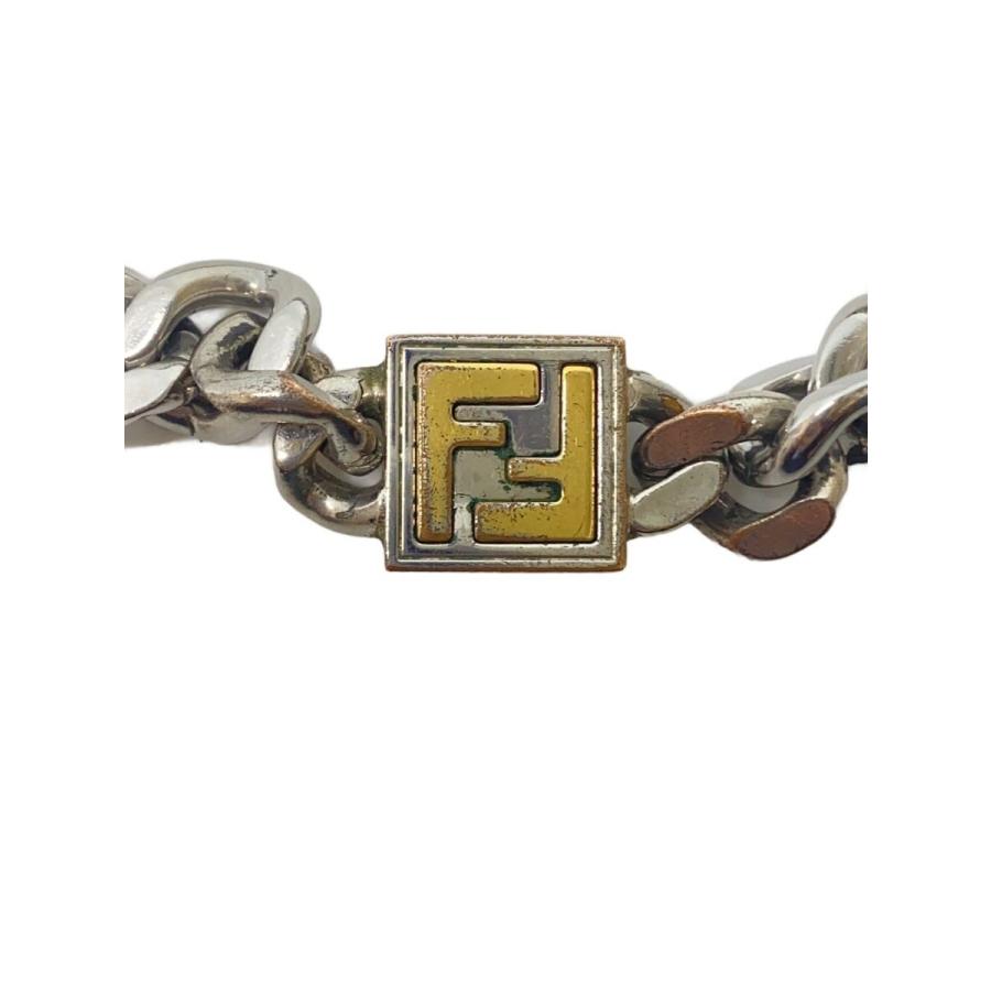 FENDI◇FFロゴ喜平ネックレス/--/SLV/トップ有/メンズ : セカンド