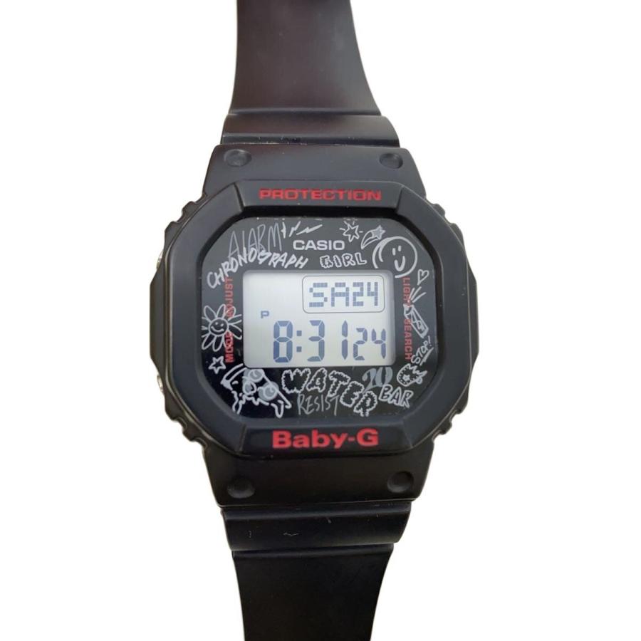 CASIO◇クォーツ腕時計・Baby-G/デジタル/ラバー/BLK/BLK/SS 