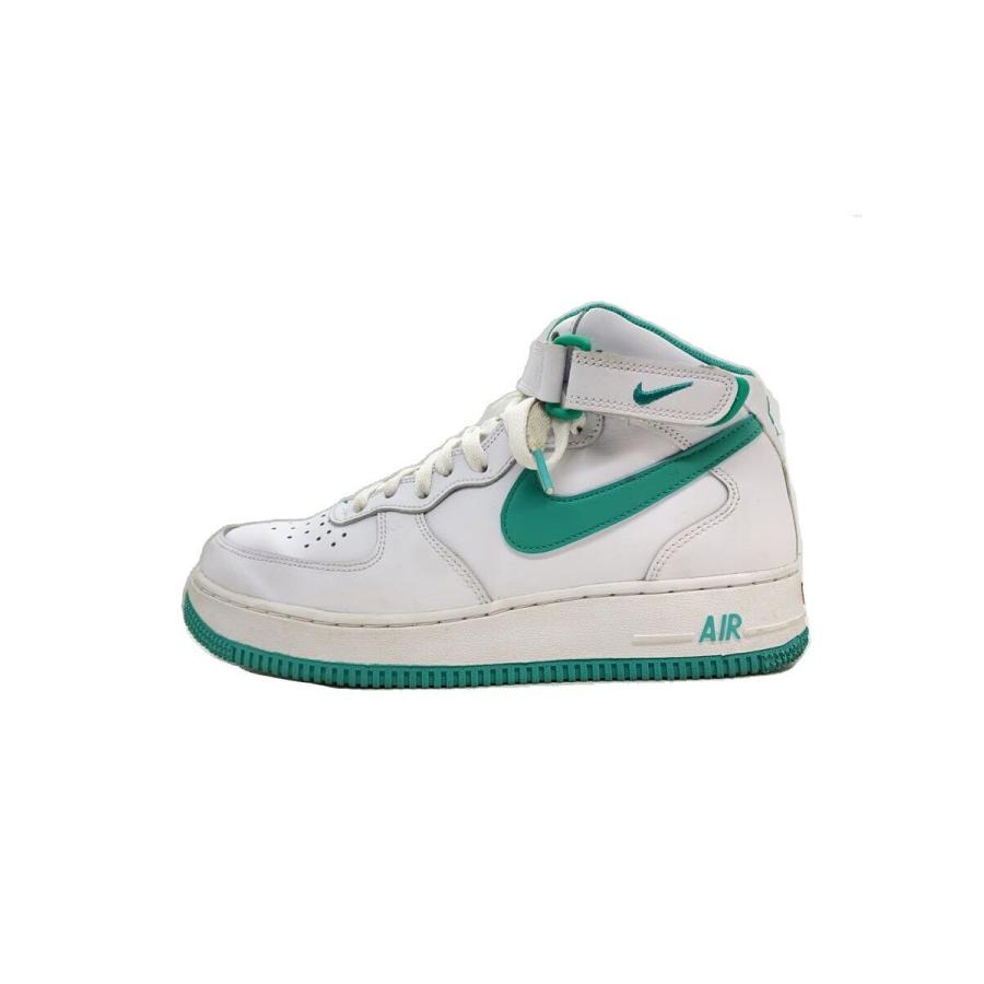 NIKE◇AIR FORCE 1 MID_エアフォース ミッド/25cm/WHT/レザー 