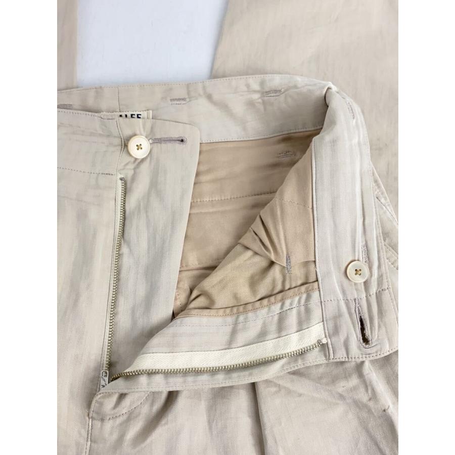 AURALEE◇22SS/WASHED FINX HERRINGBONE SLACKS/3/コットン/ベージュ