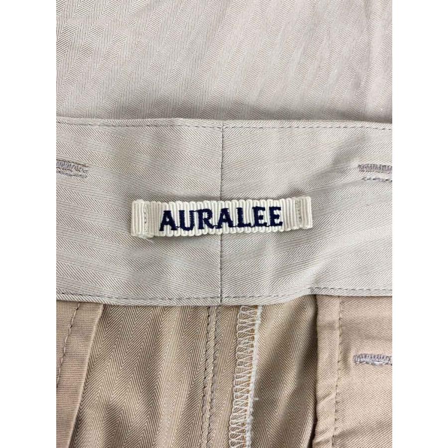 AURALEE◇22SS/WASHED FINX HERRINGBONE SLACKS/3/コットン/ベージュ