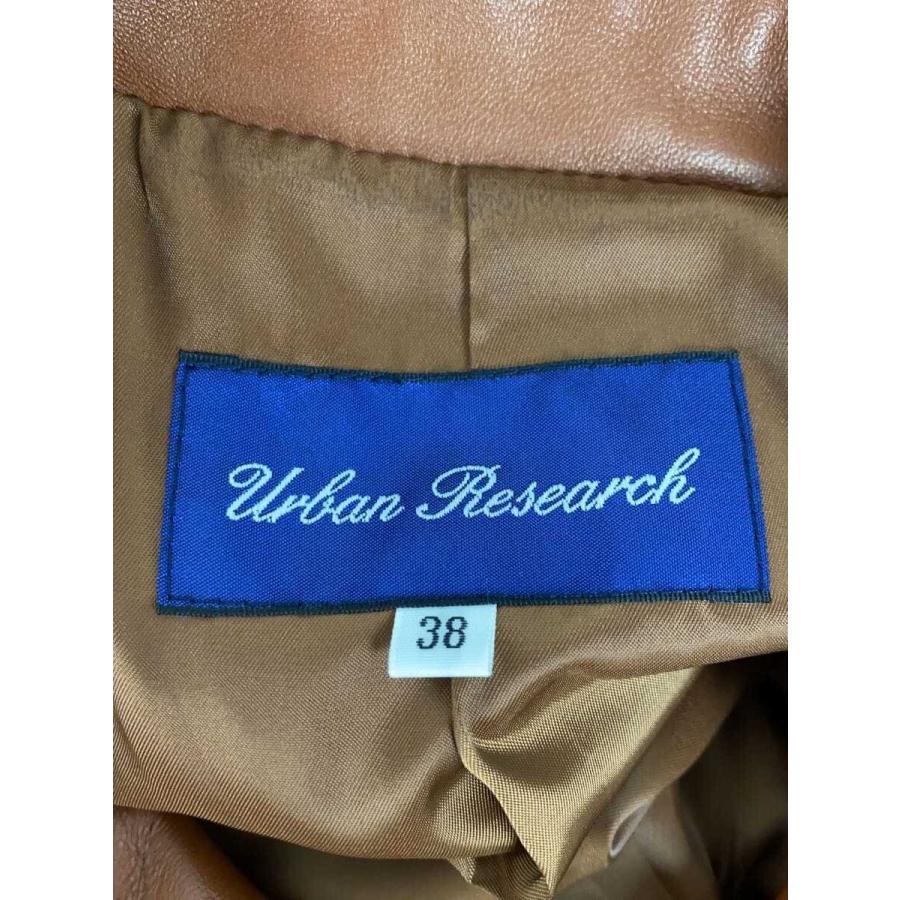 URBAN RESEARCH◇ダブルライダースジャケット/38/羊革/ブラウン/無地
