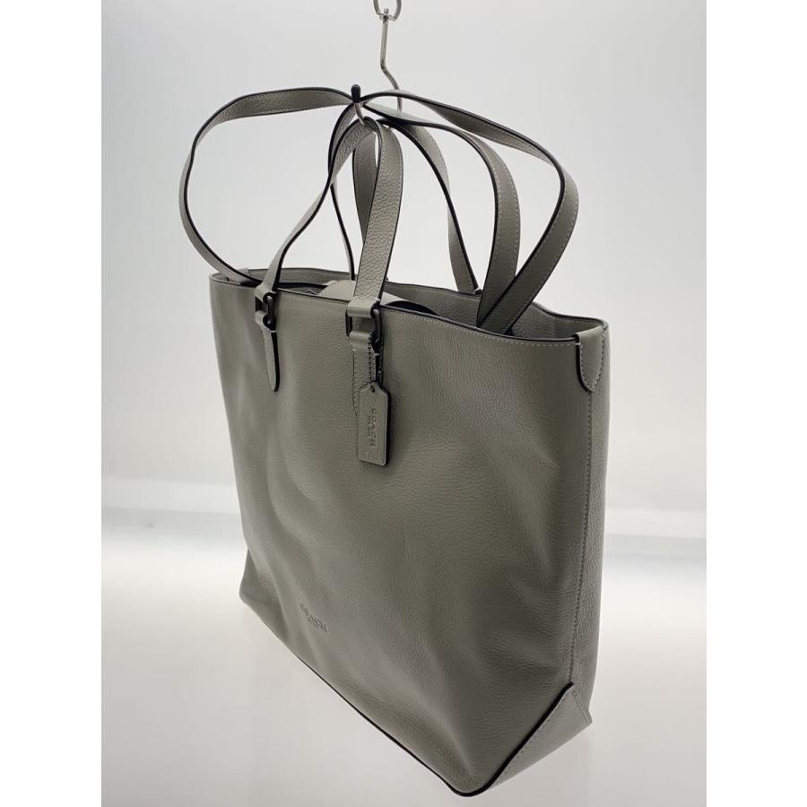 COACH◇ワーナーデュアルハンドルトートバッグ/レザー/GRY/無地/2544