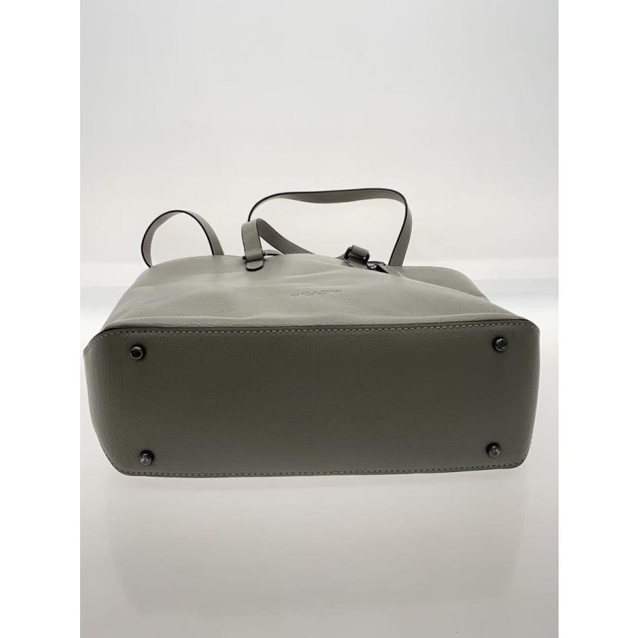 COACH◇ワーナーデュアルハンドルトートバッグ/レザー/GRY/無地/2544