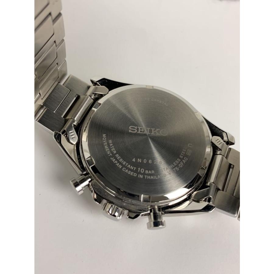 SEIKO◇ソーラー腕時計/アナログ/ステンレス/ホワイト/V175-0FA0