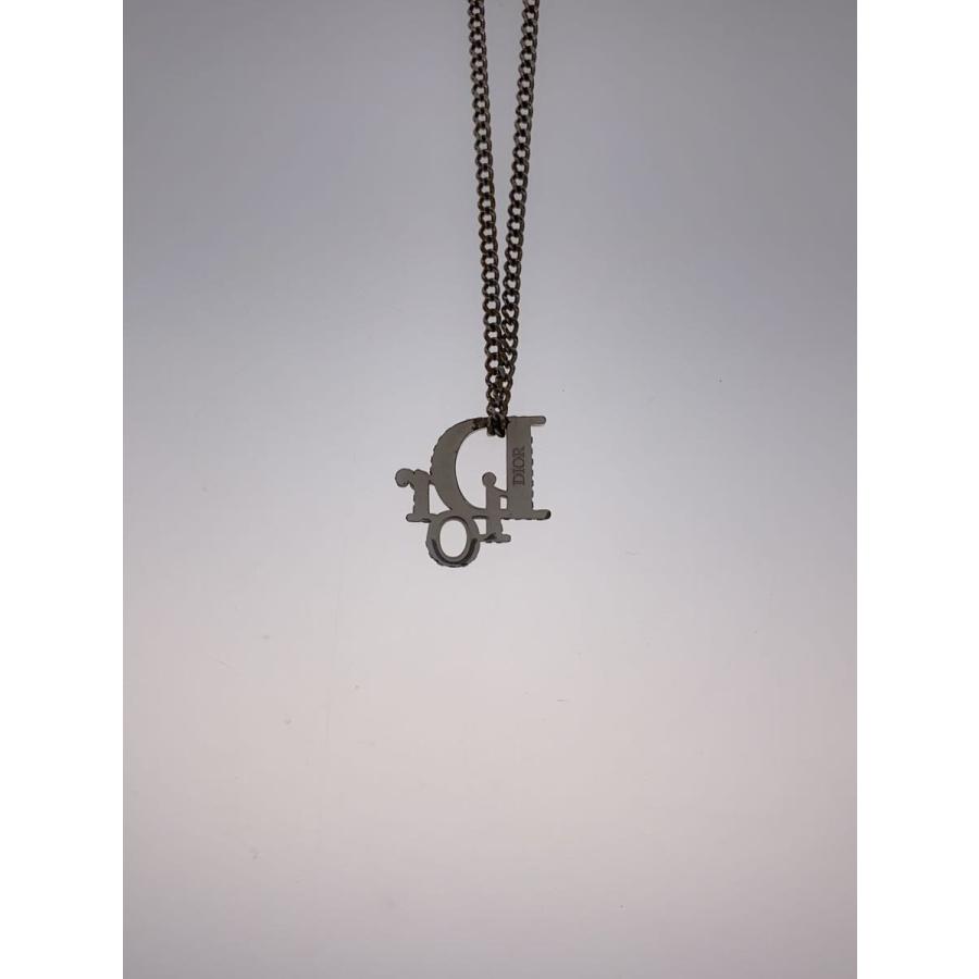 Christian Dior◆ネックレス/メッキ/カラーストーン/SLV/トップ有/レディース/オブリーク