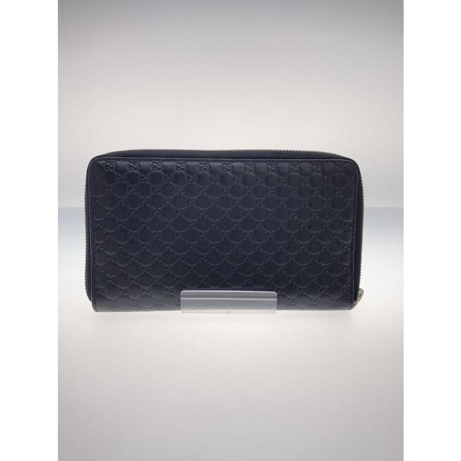 GUCCI◇マイクロGG グッチシマ/ラウンドジフップ/長財布/レザー 