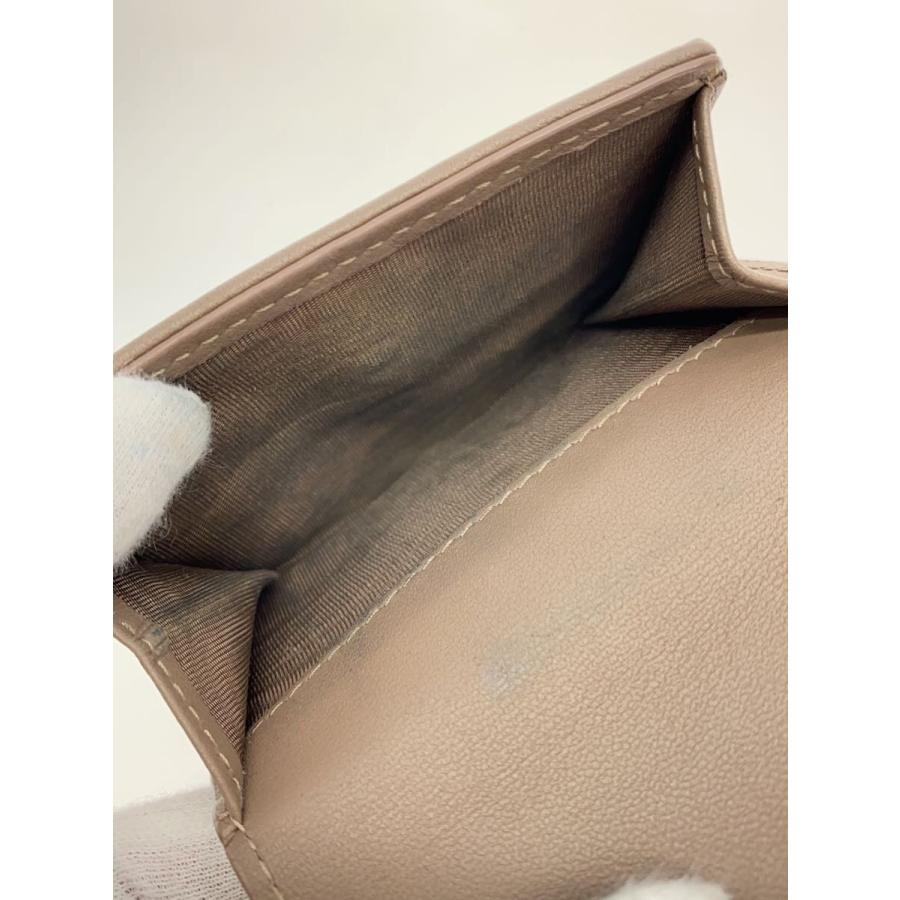 Christian Dior◇3つ折り財布/レザー/BEG/無地/レディース/41-ma-0222