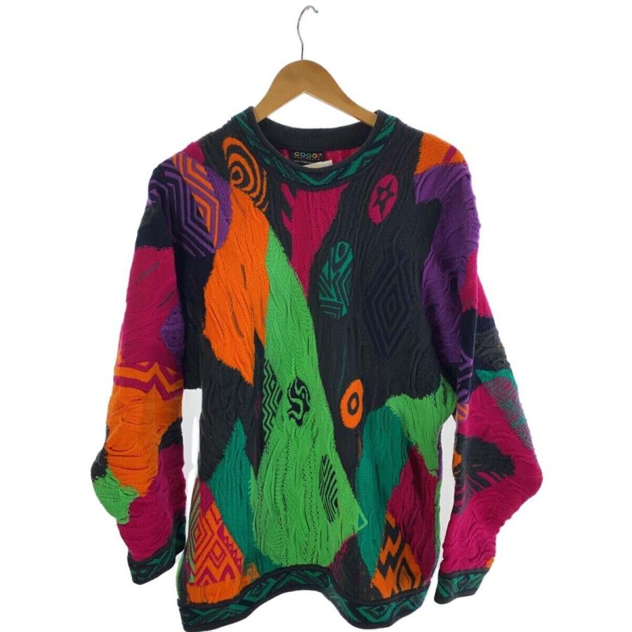 COOGI◇ニット・セーター(厚手)/XL/ウール/マルチカラー/総柄 COOGI◇ニット・セーター(厚手)/XL/ウール/マルチカラー/総柄