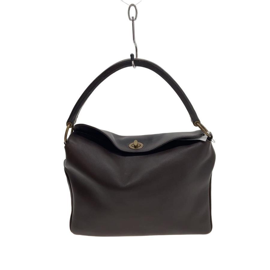 Miu Miu ブラック レザーハンドバッグ MIU MIU◇ハンドバッグ/レザー/BRW/無地 : セカンドストリートYahoo!店