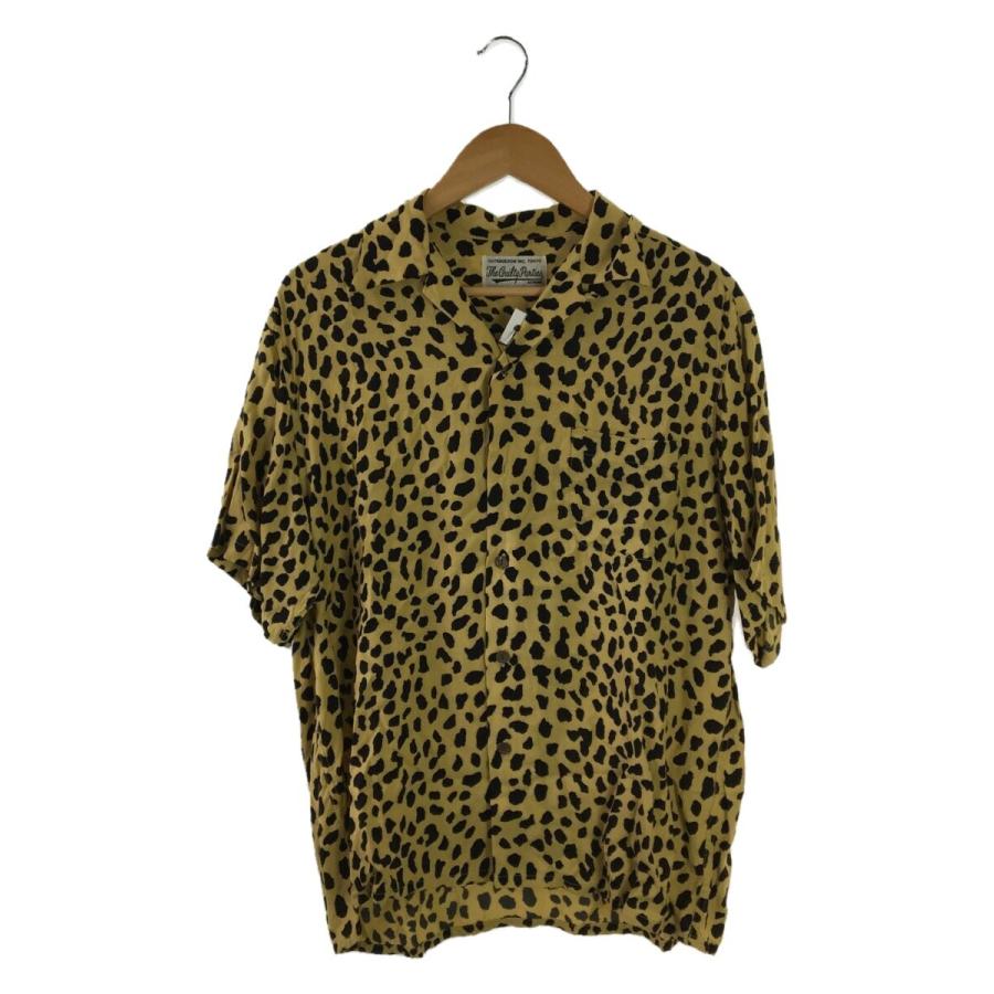 WACKO MARIA◇アロハシャツ/ヒョウ柄/半袖シャツ/M/レーヨン/YLW  