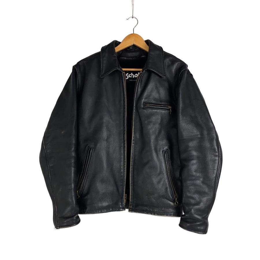 SCHOTT サイズ38 シングル ライダースジャケット Schott◇シングルライダースジャケット/38/レザー/ブラック/ライナー