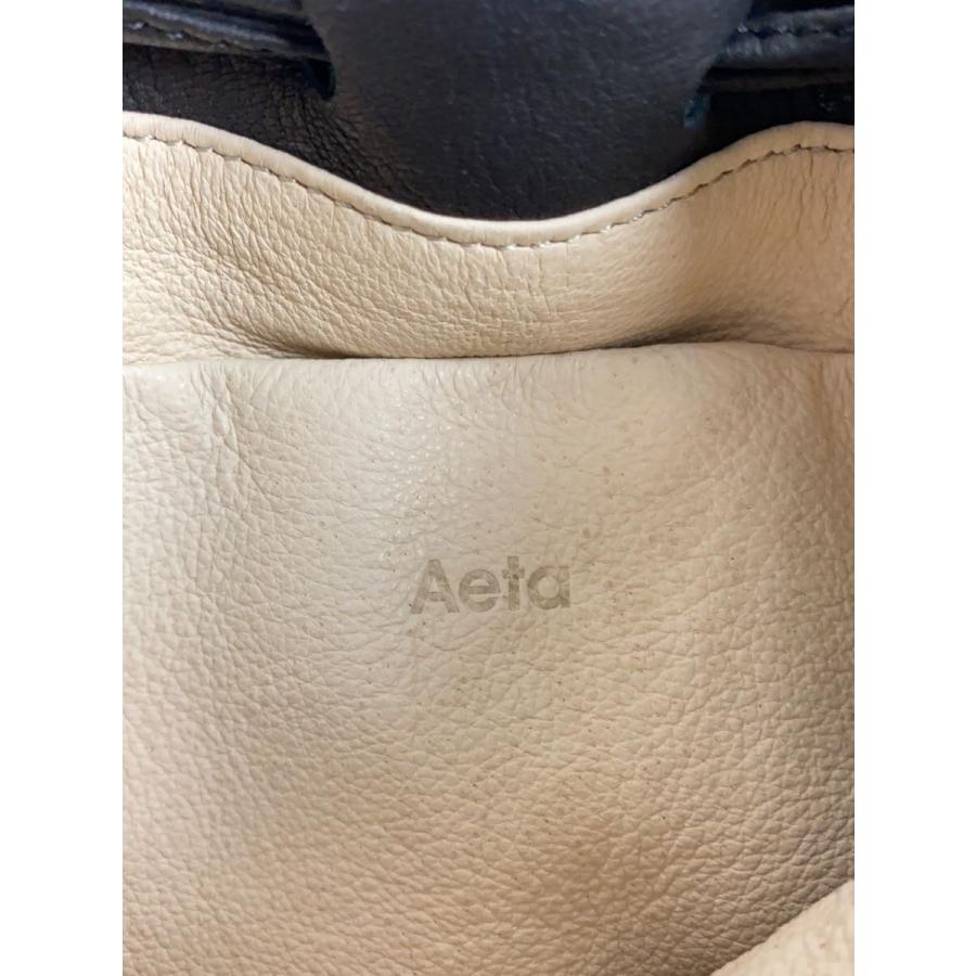 Aeta◇ショルダーバッグ/フリンジ巾着ショルダー/レザー/ブラック