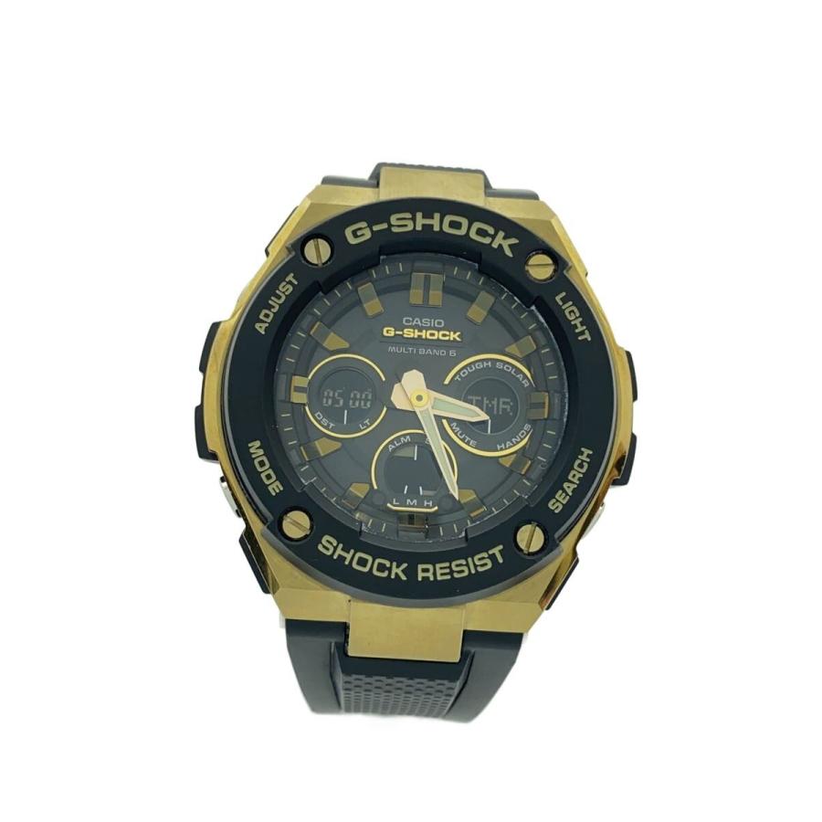 CASIO G-SHOCK タフソーラー腕時計 CASIO◇ソーラー腕時計・G-SHOCK/G-STEEL/デジアナ/ブラック/ゴールド