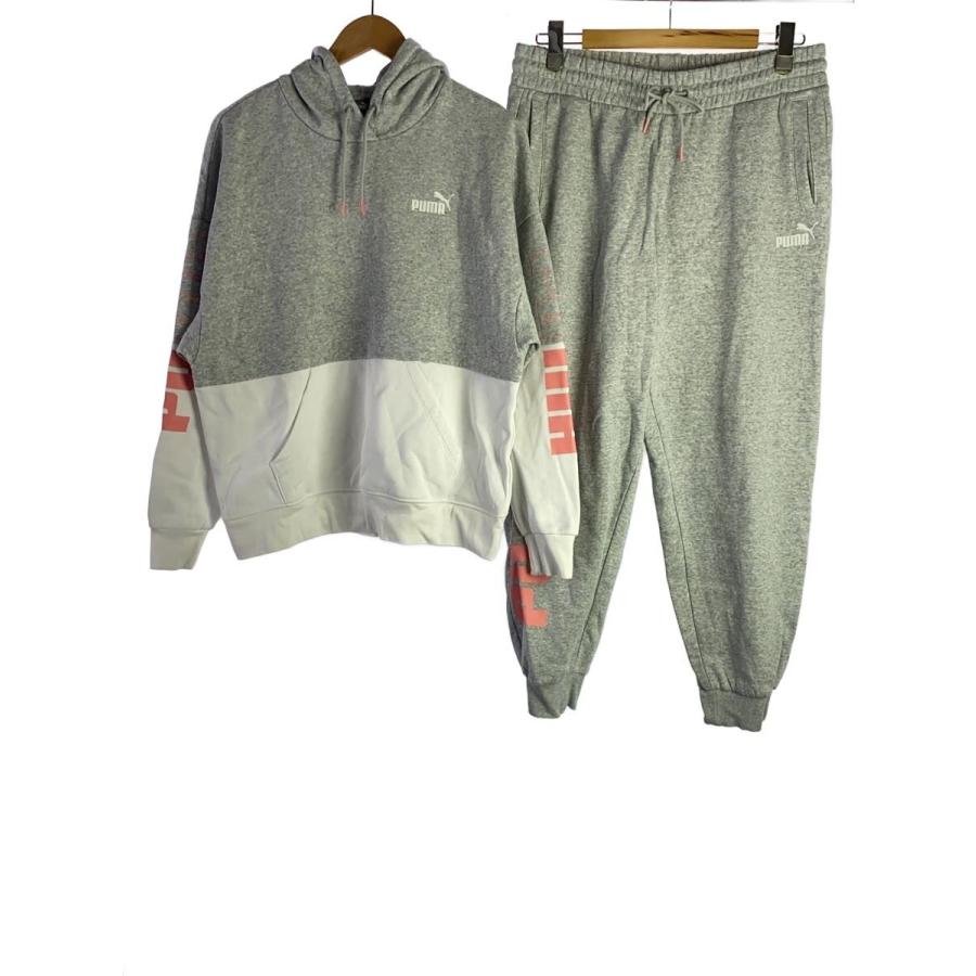 PUMA◇セットアップ/L/コットン/グレー/676023-04/676025-04/裏起毛