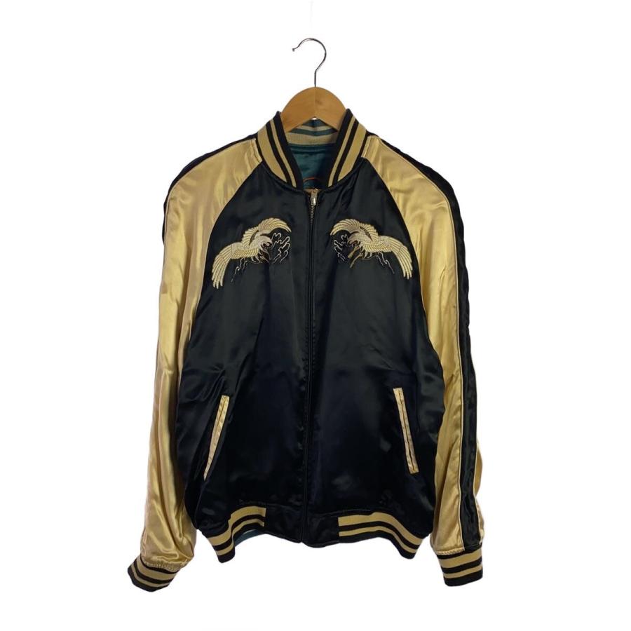 絡繰魂◇スカジャン/リバーシブル/鶴×鯉/M/レーヨン/273698 : セカンド