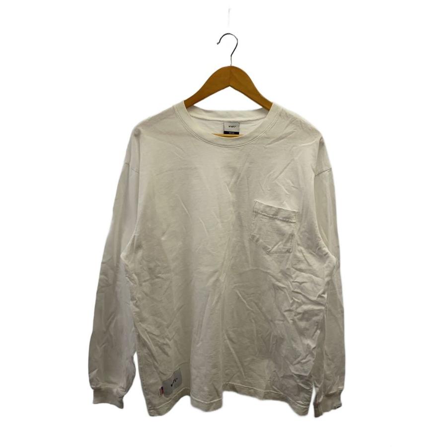 WTAPS◇長袖Tシャツ/BLANK LS 02 USA TEE/02/コットン/WHT/201ATDT 