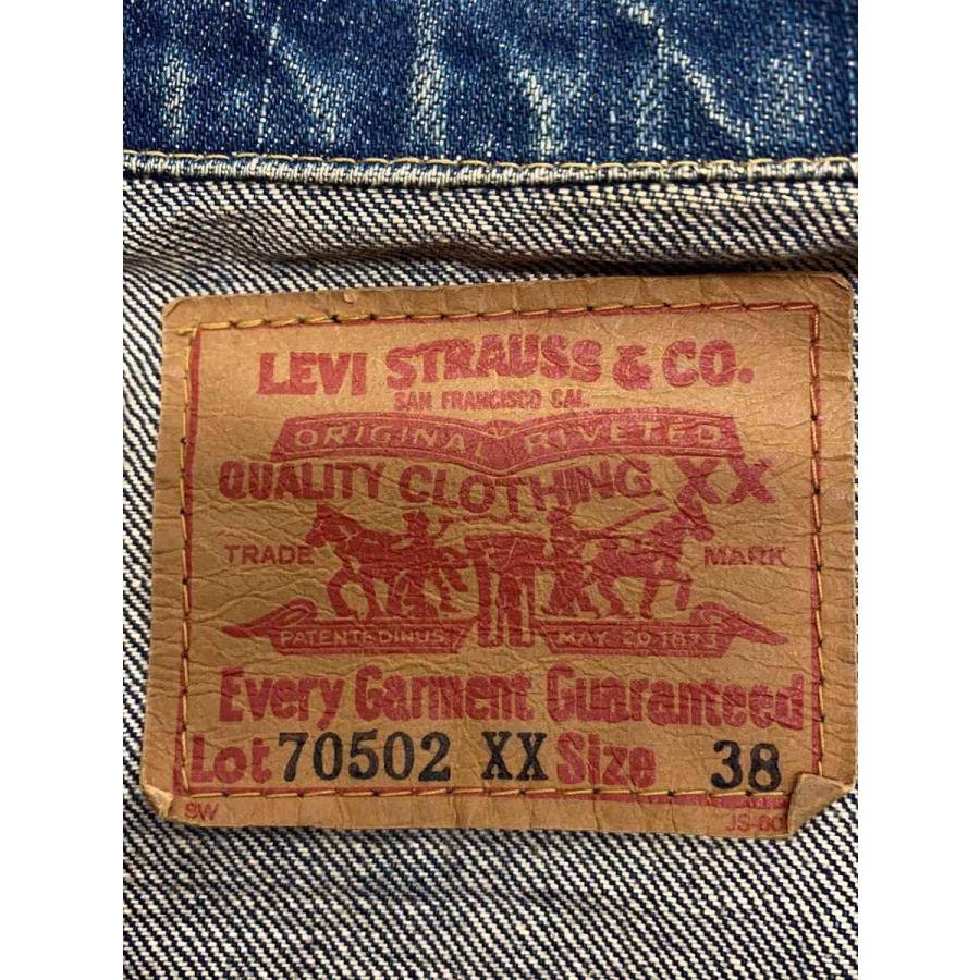 Levi's◇Gジャン/38/デニム/IDG/70502XX/復刻/BIG E/日本製/裏ボタン