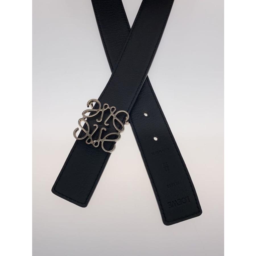 LOEWE◇アナグラムバックルベルト/レザー/BLK/レディース/181918