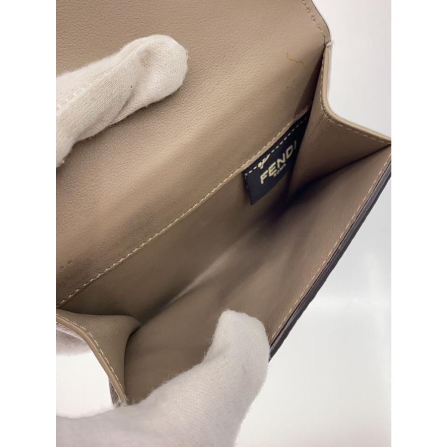 FENDI◇PEEKABOO WALLET/2つ折り財布/レザー/グレージュ/レディース 