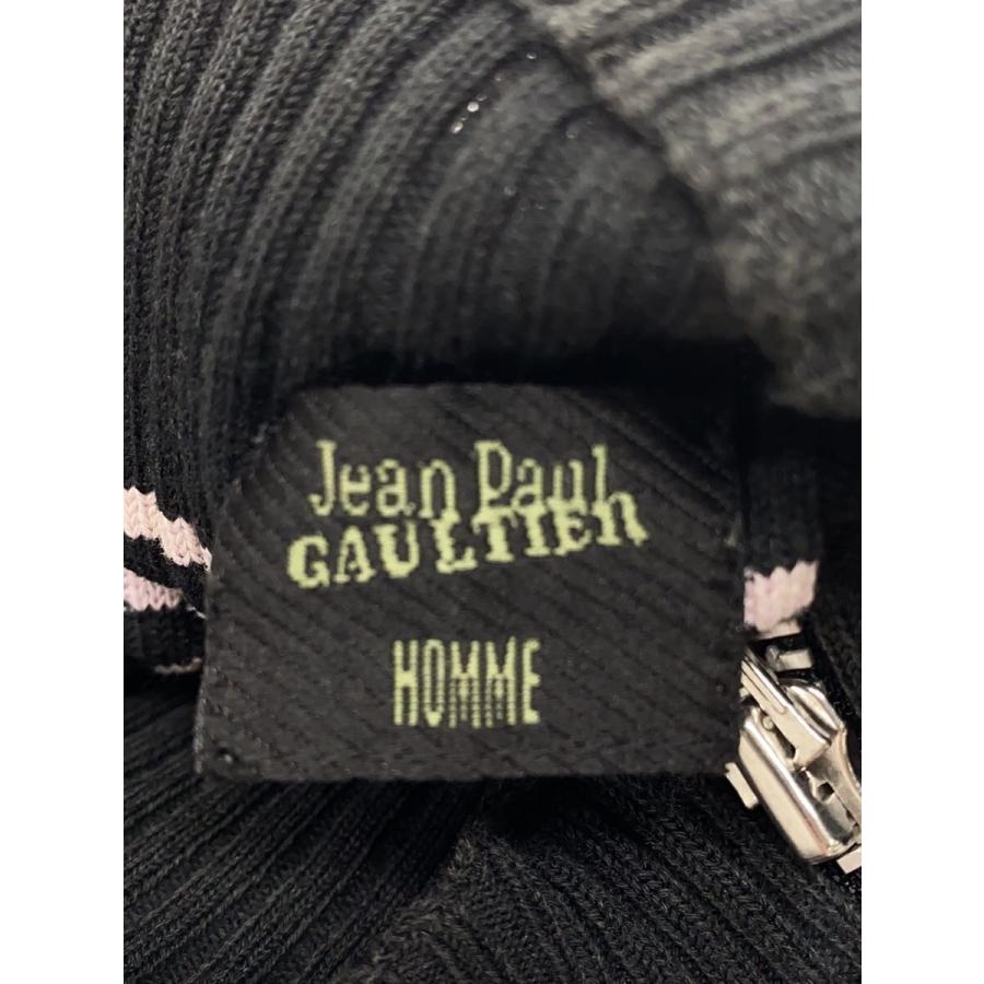 Jean Paul GAULTIER HOMME◆リブニットトップス/コットン/ブラック/穴有