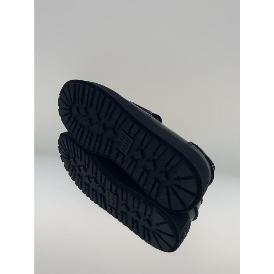 miu miuプラットレザーペニーロファー　ブラック　プラットフォーム美品 MIU MIU ミュウミュウ レザー Penny Loafers ペニー ローファー