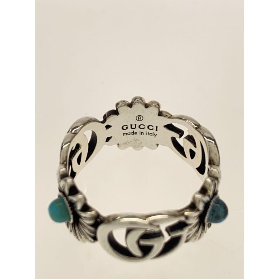 GUCCI◇GG/ターコイズ/フラワー/リング/SV925/12号/SLV/レディース