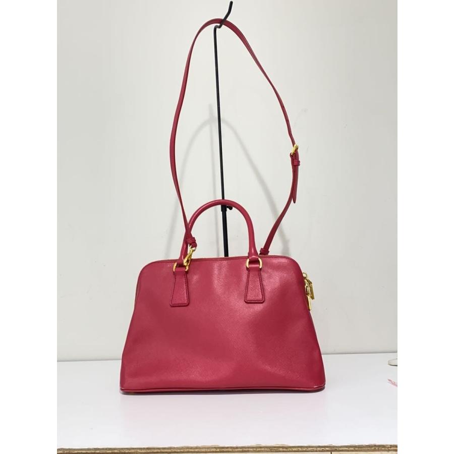 PRADA◇2WAYショルダー サフィアーノレザーハンドバッグ/レザー/PNK