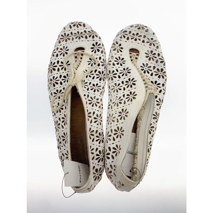 CALMANTHOLOGY/CORD CUT フラットシューズ/UK9/WHT/レザー/8-016