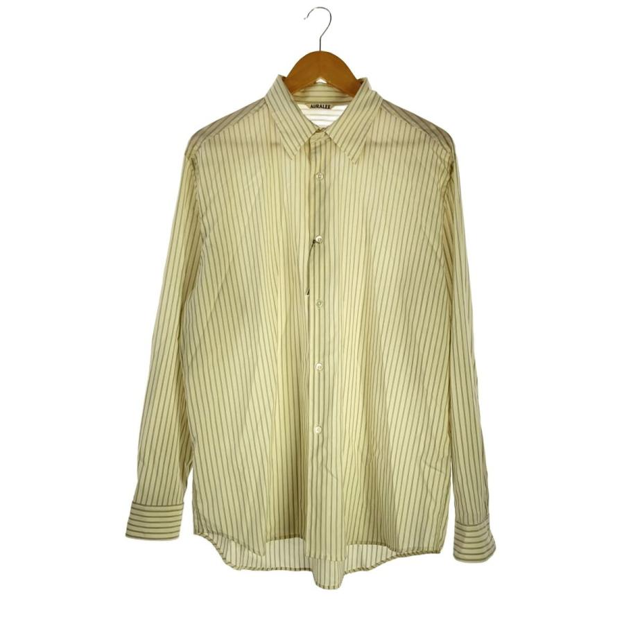 AURALEE◇25SS/SUPER FINE WOOL STRIPE SHIRT/長袖シャツ/5/ストライプ