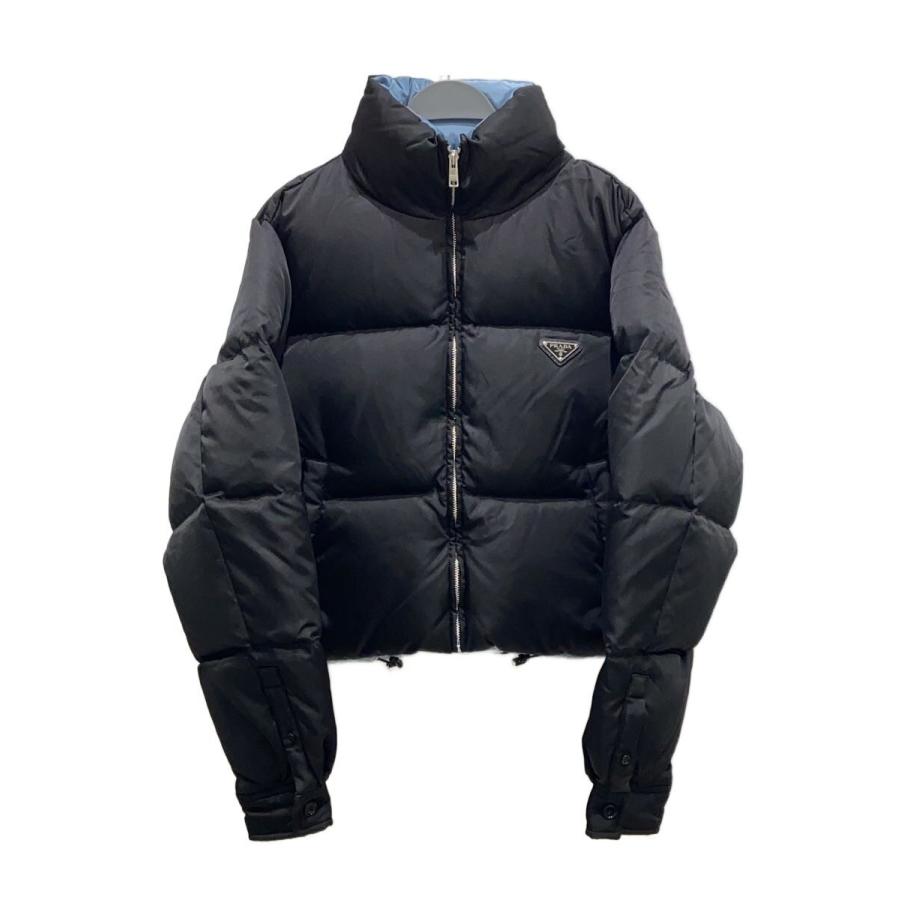 PRADA◇L/Re-Nylon/クロップド/ダウンジャケット/42/ナイロン/BLK