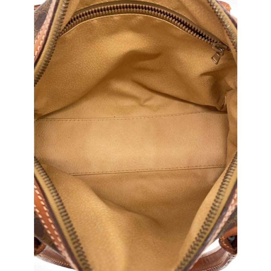 CELINE◇BG/OLD CELINE/マカダム柄ミニボストンバッグ/レザー/BRW