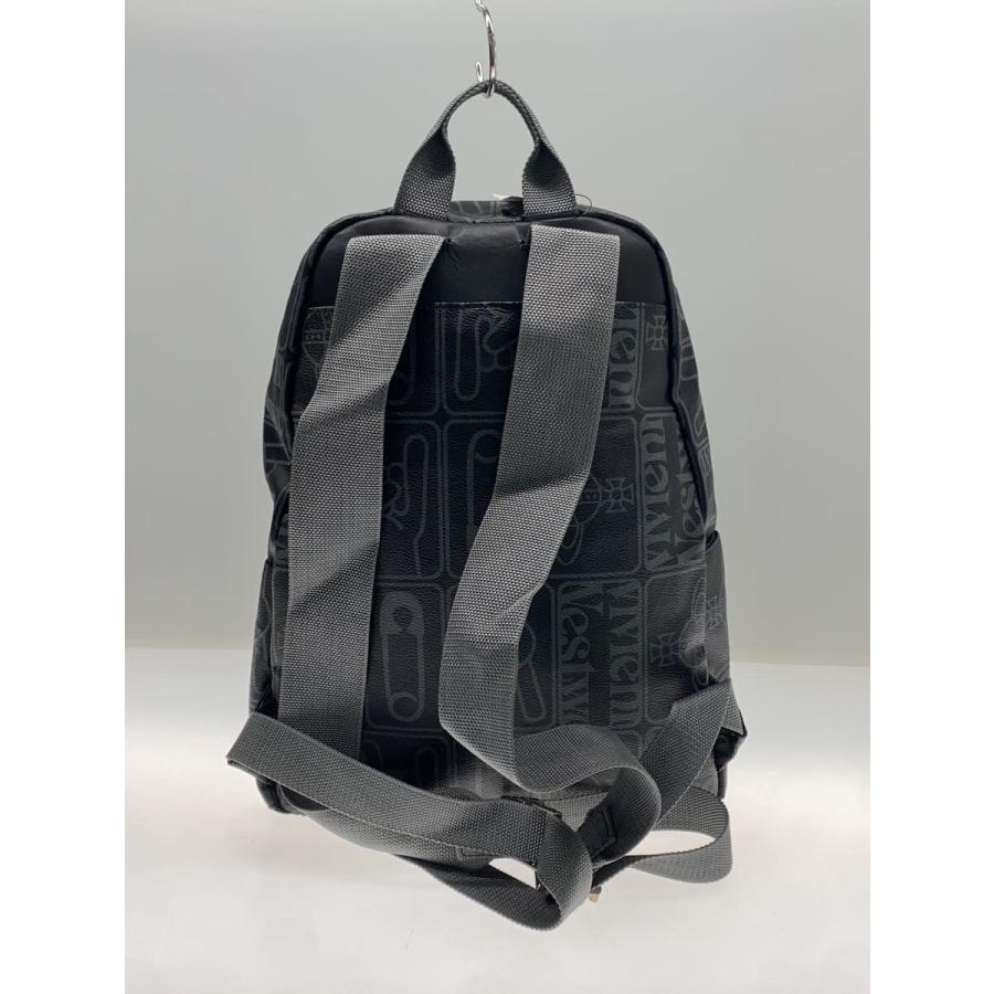 ヴィヴィアンウエストウッド レザー PVC 総柄 リュック バックパック Vivienne Westwood◇PVCレザーデイパック/リュック/レザー/ブラック/総