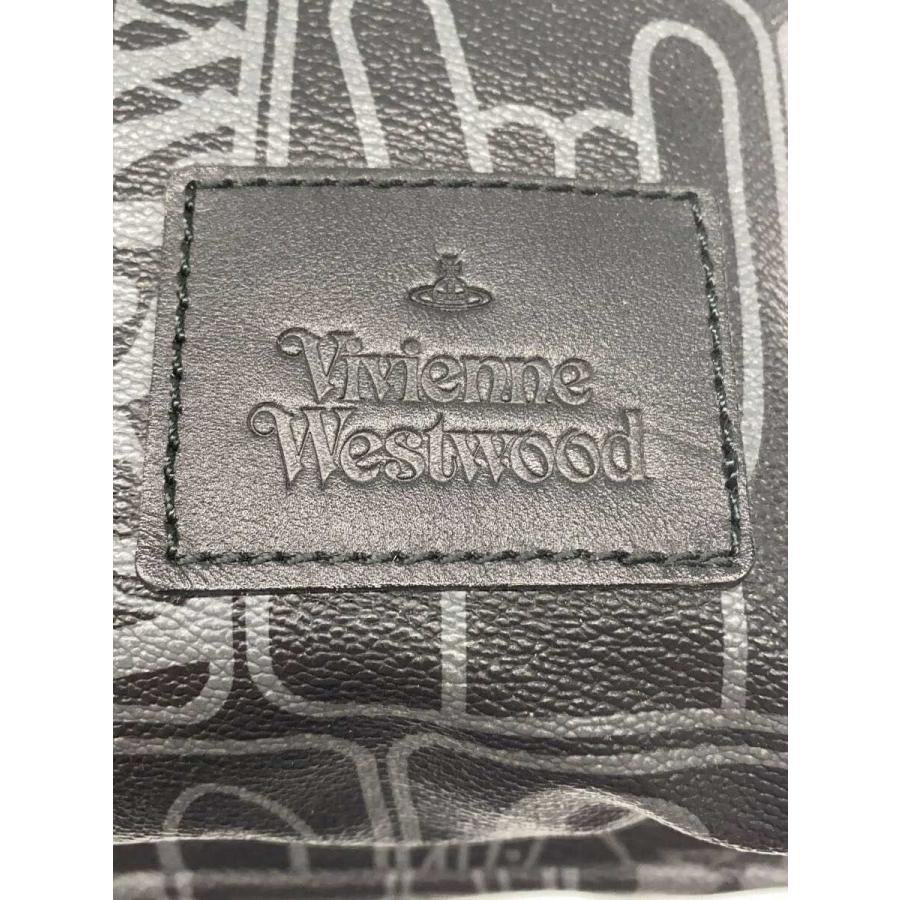 Vivienne Westwood◇PVCレザーデイパック/リュック/レザー/ブラック/総