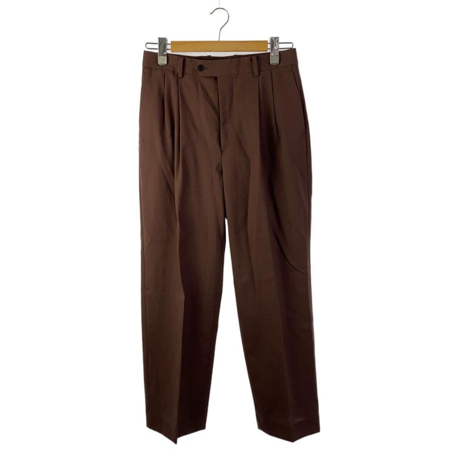 AURALEE◇WOOL KID MOHAIR HOP SACK TWO-TUCK SLACKS/3/ウール/BRD