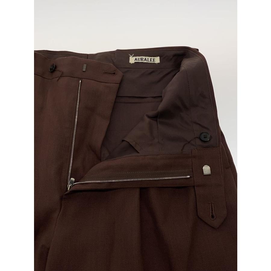 AURALEE◇WOOL KID MOHAIR HOP SACK TWO-TUCK SLACKS/3/ウール/BRD
