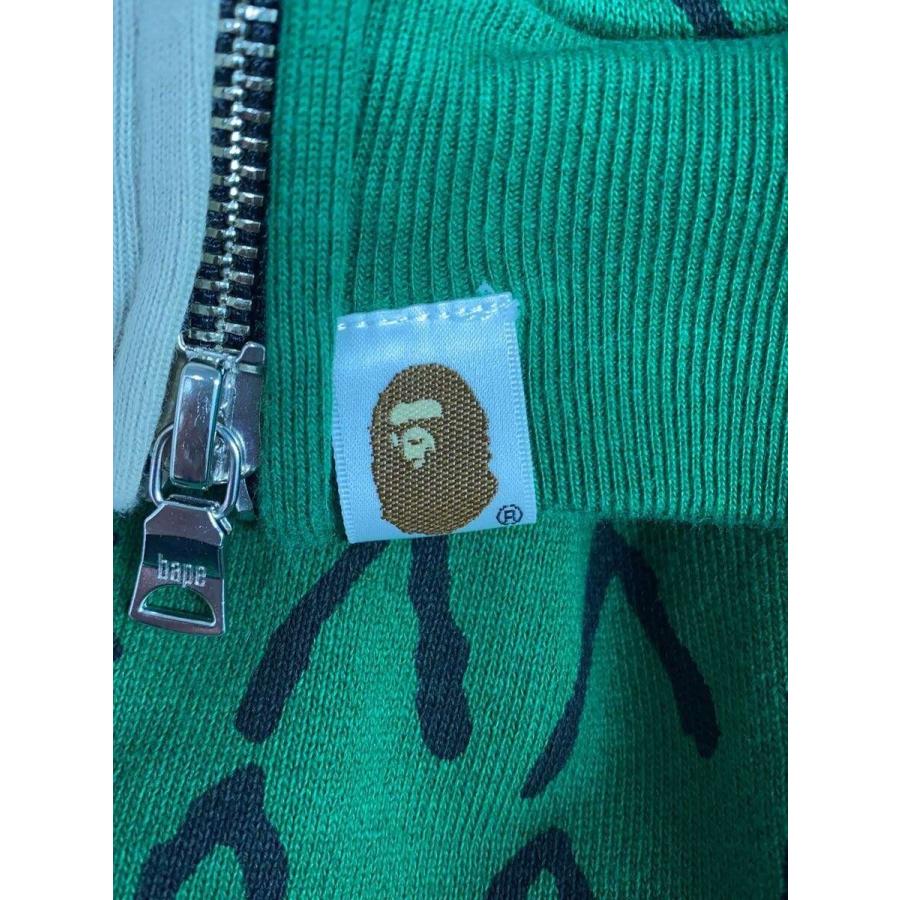 A BATHING APE◆S/アリゲーターシャークジップパーカー/M/コットン/GRN/総柄//の画像