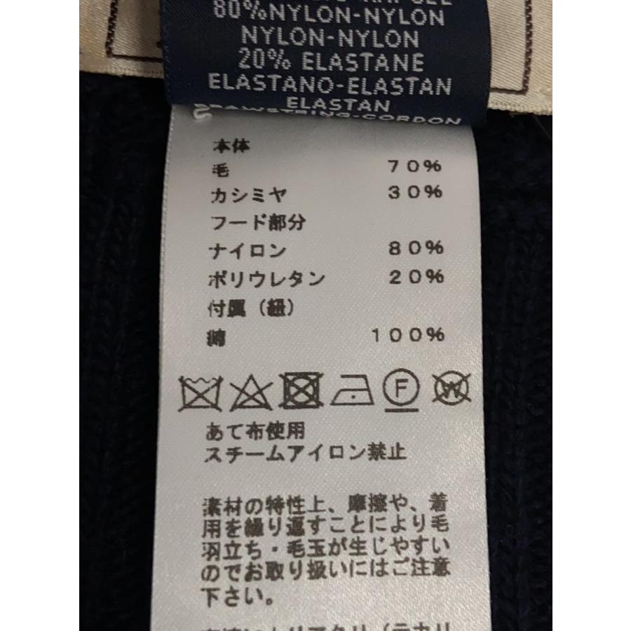 HERMES◆City Ride シティ・ライド フーデッドマフラー/ウール/NVY//_3