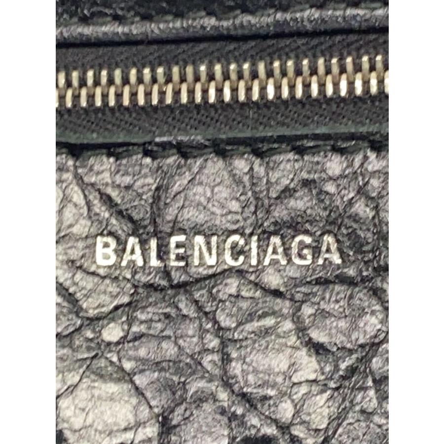 BALENCIAGA◆Paper A6 Zip Around グラフィック/ハンドバッグ/レザー/BLK/総柄/370926//の画像