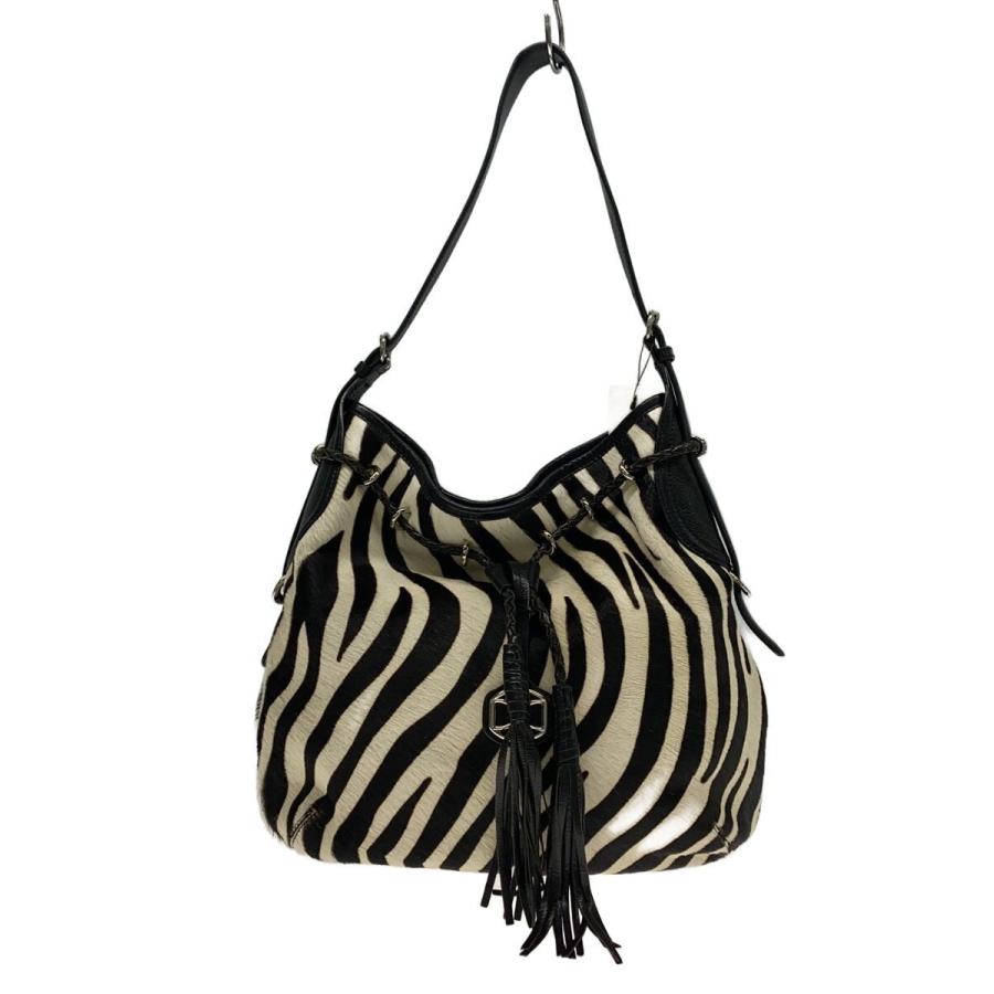 DKNY(DONNA KARAN NEW YORK)◇ゼブラ ワンショルダーバッグ/ハラコ/WHT 