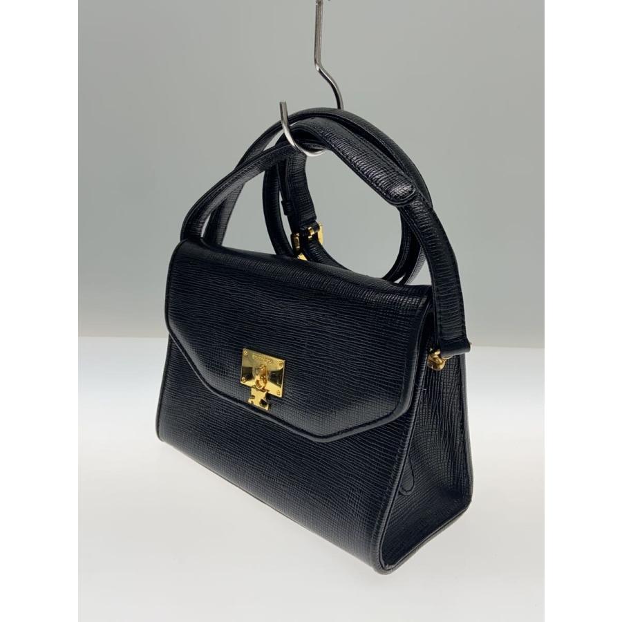 Courreges◇ショルダーバッグ/レザー/ブラック/小傷考慮/金具 