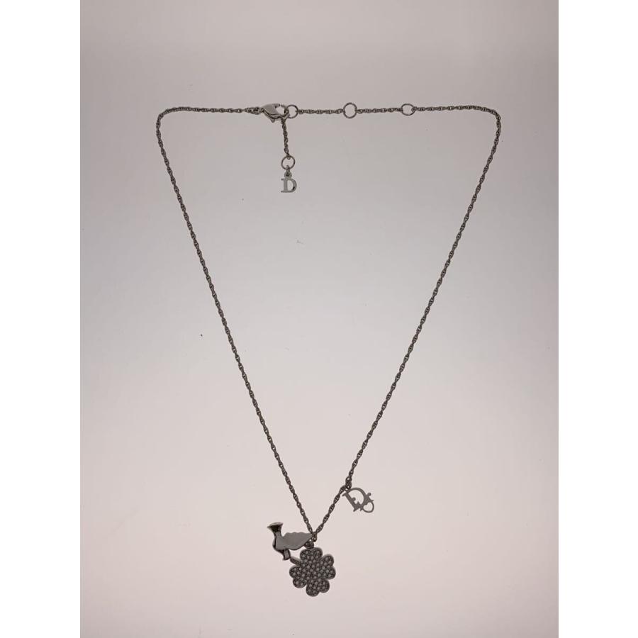 Christian Dior◇ネックレス/--/ラインストーン/SLV/レディース/鳩