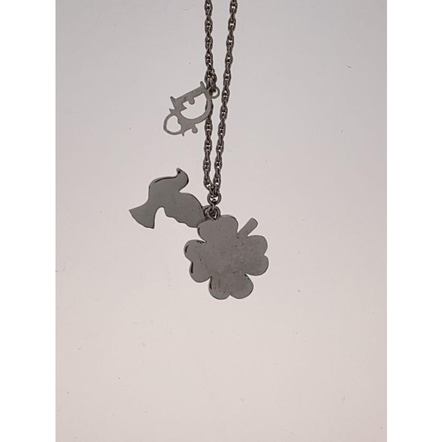 クリスチャンディオール ロゴ　ラインストーン　クローバー ネックレス Christian Dior◇ネックレス/--/ラインストーン/SLV/レディース/鳩