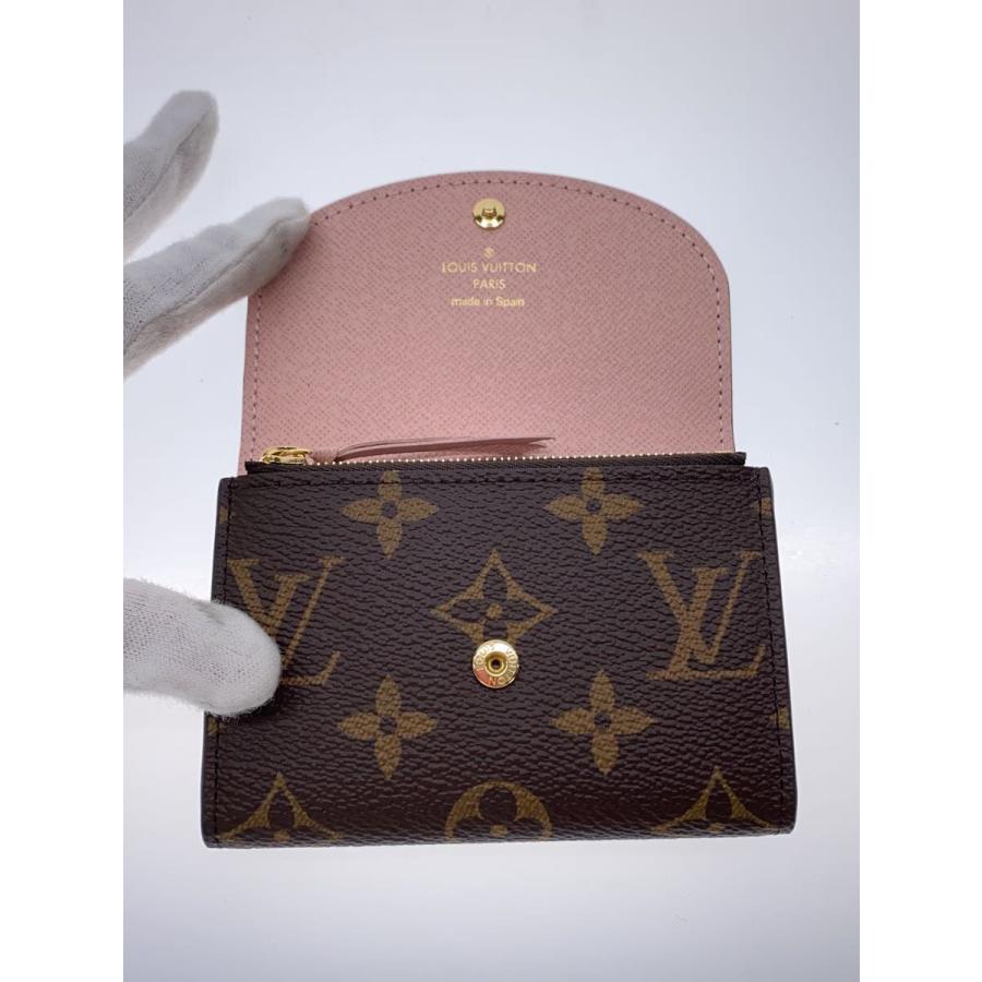 LOUIS VUITTON◇ポルト・モネ・ロザリ_モノグラム・キャンバス_BRW_