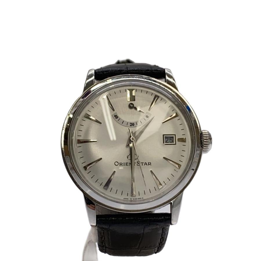 Orient Star◇自動巻腕時計/アナログ/レザー/SLV/BLK/EL05-D0-B