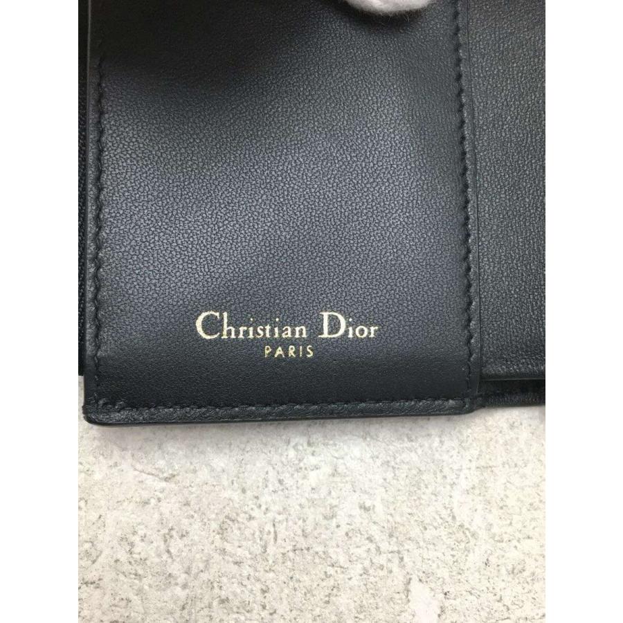 Christian Dior◇3つ折り財布/レザー/BLK/レディース : セカンド