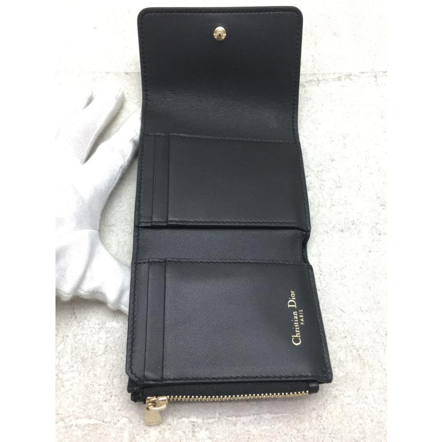 Christian Dior◇3つ折り財布/レザー/BLK/レディース : セカンド