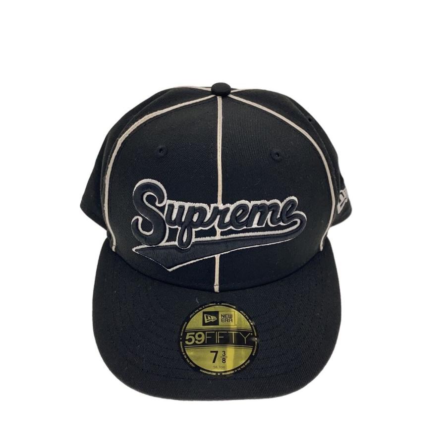 Supreme◇×NEW ERA/Piping Script Logo/キャップ/7 3/8/ポリエステル